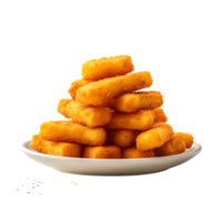 ai generiert Schüssel von tief gebraten Hähnchen Nuggets mit Ketchup isoliert auf transparent Hintergrund png Datei