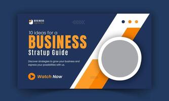 Dynamic Corporate Vibrant Yellow Blue Video Thumbnail in Professional Web Banner Design, Boost Your Video Promotion, Creative and Business Attractive Live Stream in Video Thumbnail Template vector