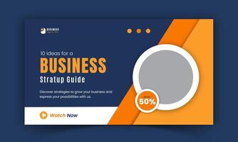 Dynamic Corporate Vibrant Yellow Blue Video Thumbnail in Professional Web Banner Design, Boost Your Video Promotion, Creative and Business Attractive Live Stream in Video Thumbnail Template vector