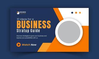 Dynamic Corporate Vibrant Yellow Blue Video Thumbnail in Professional Web Banner Design, Boost Your Video Promotion, Creative and Business Attractive Live Stream in Video Thumbnail Template vector