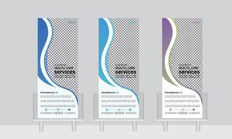 Print health care roll up banner design vector