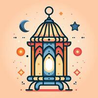 vector Illustration of Islamic lantern with flat color style perfect for Ramadan and Islamic event
