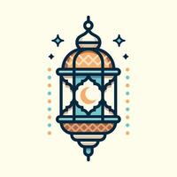 vector Illustration of Islamic lantern with flat color style perfect for Ramadan and Islamic event