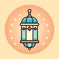 vector Illustration of Islamic lantern with flat color style perfect for Ramadan and Islamic event