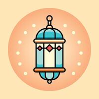 vector Illustration of Islamic lantern with flat color style perfect for Ramadan and Islamic event