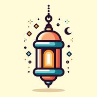 vector Illustration of Islamic lantern with flat color style perfect for Ramadan and Islamic event