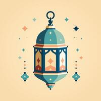 vector Illustration of Islamic lantern with flat color style perfect for Ramadan and Islamic event