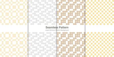Set of geometric circle seamless patterns, geometric circle shapes abstract vector