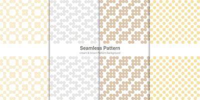 Set of geometric circle seamless patterns, geometric circle shapes abstract vector