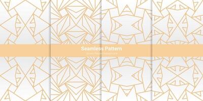 Set of geometric lines seamless patterns, geometric lines abstract, outline vector