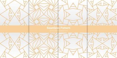 Set of geometric lines seamless patterns, geometric lines abstract, outline vector