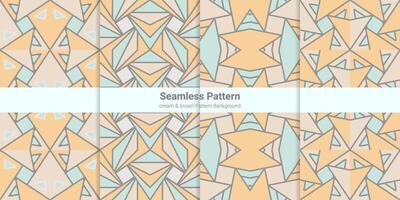 Set of geometric seamless patterns, geometric abstract vector