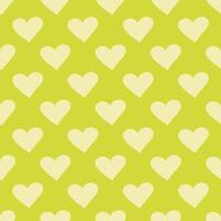 Seamless pattern doodle hearts on light green background. Symmetrical pattern with heart symbol. Love, sympathy. Wrapping. Vector illustration.