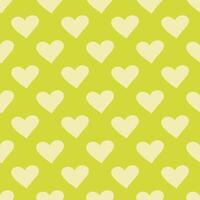 Seamless pattern doodle hearts on light green background. Symmetrical pattern with heart symbol. Love, sympathy. Wrapping. Vector illustration.