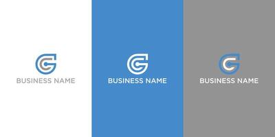 Flat design g and c logo template vector