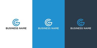 Flat design g and c logo template vector