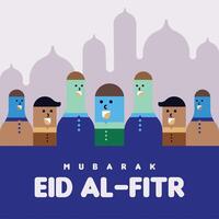 Flat eid al-fitr illustration background vector