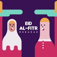 plano eid al-fitr ilustración antecedentes vector