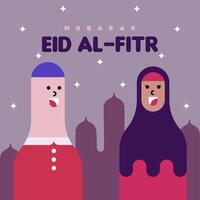 Flat eid al-fitr illustration background vector