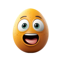 AI generated Easter egg with happy face on transparent background png file