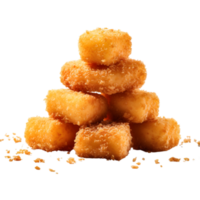 AI generated Bowl of deep fried chicken nuggets with ketchup isolated on transparent background png file