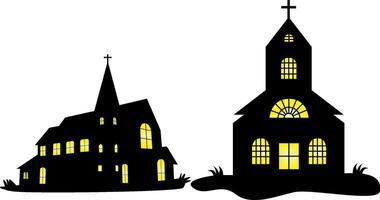 Halloween spooky ghost house illustration vector