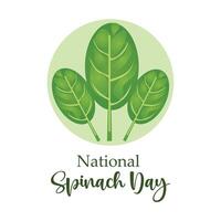 National Spinach Day Sign vector