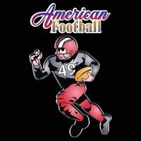 American Football Athlete Vector Illustration