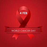 World Cancer Day vector background with ribbon