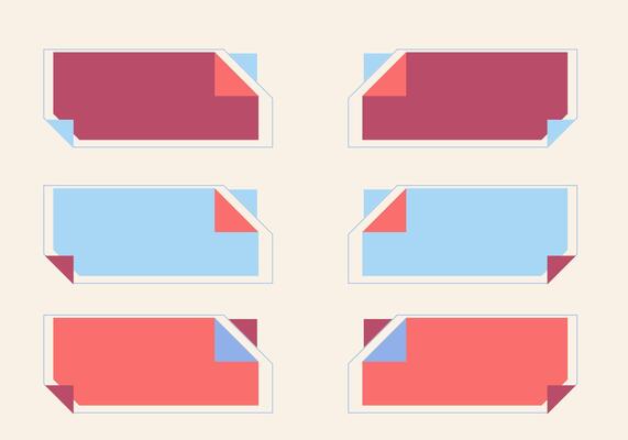 Modern abstract vector banner set. Flat geometric shapes of different colors and different style. Template for web or print design.