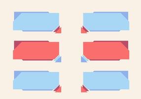 Modern abstract vector banner set. Flat geometric shapes of different colors and different style. Template for web or print design.