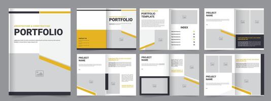 Construction and Architecture interior portfolio design template vector