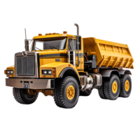 AI generated Modern yellow dump truck on transparent background png