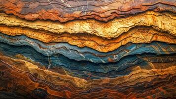 AI Generated Colorful layered rock formation texture photo