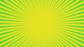 Green with Yellow Sun Rays Retro with Paper Texture Background. Abstract Burst Sun Rays Pattern Design. Vector Illustration.