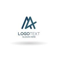 Abstract logo with letter A4 illustration in blue color. vector