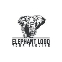 Silhouette art elephant logo vector template
