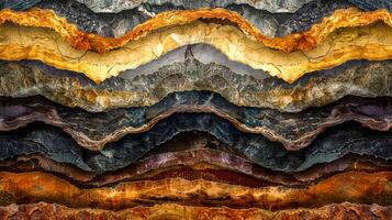 AI Generated Vibrant digital art of layered earth textures forming a symmetrical pattern photo