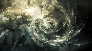 AI Generated Abstract image evoking a dynamic cosmic scene with swirling patterns photo