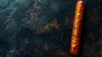 AI Generated Luxury cigar on a textured dark background photo