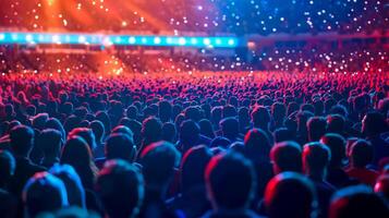 AI Generated Concert crowd enjoying live music event photo