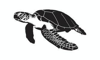 ai generado negro Tortuga silueta vector