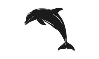 AI generated vector dolphin black silhouette background