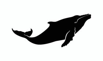 AI generated Black whale silhouette vector