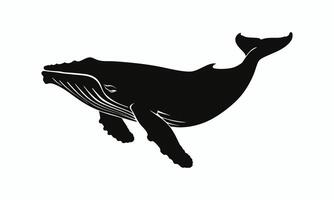 AI generated Black whale silhouette vector