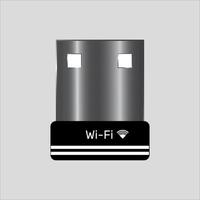 A Black colored high speed portable mini Wi-Fi adapter for modern desktops Vector, icon, illustration and symbols vector