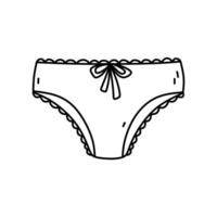 Womens panties isolated on a white background. Vector hand-drawn illustration in doodle style. Perfect for cards, decorations, logo, various designs.