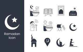 Ramadan icon set, islam collection, vector graphics, Happy Ramadan vector icons.