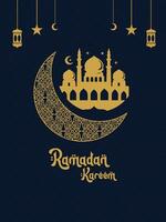 Ramadán kareem islámico saludo tarjeta Ramadán. póster Ramadán. vector ilustración