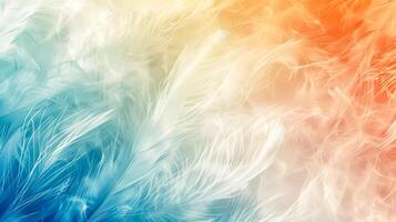 AI Generated Vibrant and soft feathers in a close-up with a dreamscape quality photo